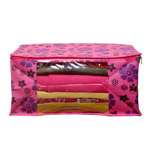 New Pink Flower Saree Covers With <b>Zip</b> Cover Packing <b>Bags</b> Saree Work Saree Cover For Women In Wholesale Price - Product Image 1