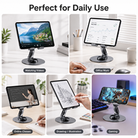Support de téléphone portable pliable en métal ventilé, support de bureau creux pour refroidissement, compatible jeux et streaming, pour téléphones et tablettes, sécurisé