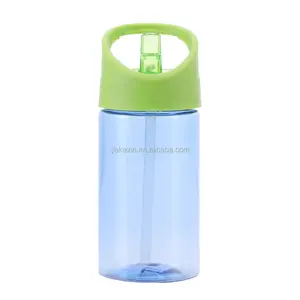 Großhandel Individuelles Logo 350ml Kinder Flasche Tritan Kunststoff Kinder Stroh Wasser Flasche mit Flip Stroh