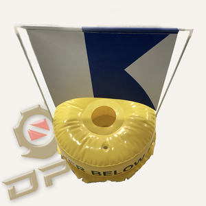 Flotador de señal inflable "Buzo por debajo" de buceo libre de PVC resistente de la marca DPR con bandera - Product Image 4