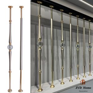 Balustrade d'escalier élégante en alliage d'aluminium et de magnésium avec boule acrylique avec <span class=keywords><strong>fixateur</strong></span> supérieur et pièces d'escalier de repas de chaussure de base en gros - Product Image 1