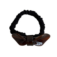 Élégante élastique à cheveux en tissu acétate avec nœud – Chouchou de haute qualité, accessoire de mode pour femme, idéal pour les occasions décontractées ou les soirées