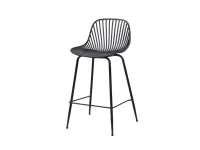Tabouret de bar en polypropylène à dossier à lattes (PC-77)
