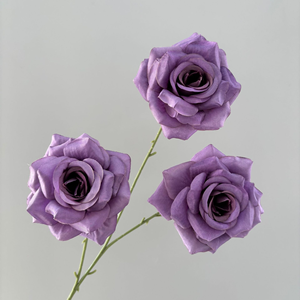 Têtes de roses en velours à 3 têtes, diamètre 9 cm, multicolores pour la décoration murale florale de mariage DIY – Vente directe fabricant - Product Image 6