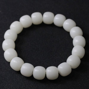 White Jade Bodhi Seed <b>Bracelet</b> 18 Beads Ball Shape Ethnic Style Religious Ceremony Jewelry Unisex <b>Couple</b> <b>Bracelets</b> - Product Image 4