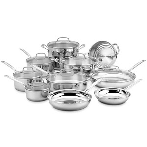 Ensemble de casseroles en acier inoxydable 5 plis 16/20/<span class=keywords><strong>24</strong></span>/28 <span class=keywords><strong>cm</strong></span> Moderne Prêt pour l'induction complète Couvercle en verre Pots et poêles polis Écologique - Product Image 1