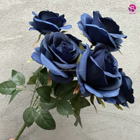 Satu Buah Bunga Tiruan Warna Biru Muda Biru Kerajaan Bunga Buatan Bunga Pernikahan Dekorasi Pesta Palsu