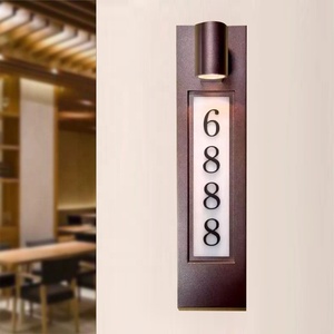 Plaques <span class=keywords><strong>de</strong></span> <span class=keywords><strong>porte</strong></span> numérotées LED intelligentes en bois électroniques Dsymbol 2025 pour hôtel, maison, chambre, avec sonnette, DND MUR - Product Image 3