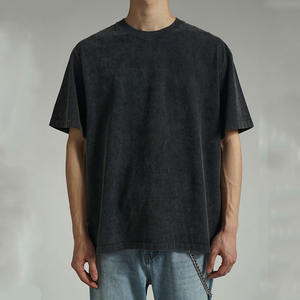 T-shirt pour homme en coton lourd respirant anti-froissement à manches courtes de style streetwear, tissu 260g, techniques de lavage à l'acide, techniques d'impression à l'écran - Product Image 3