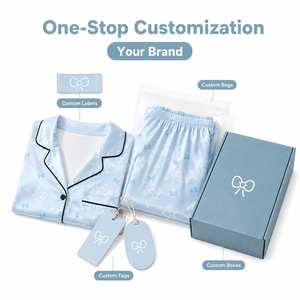 <span class=keywords><strong>Pigiama</strong></span> <span class=keywords><strong>Estivo</strong></span> da Donna in Due Pezzi con Stampa Integrale, Maniche Corte, in Poliestere Satinato, Motivo Floreale - Product Image 5