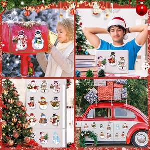 Ensemble de bonhommes de neige de Noël, aimants de réfrigérateur et aimants de voiture imperméables populaires pour les décorations de fête - Product Image 4