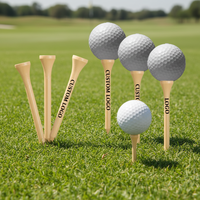 Vente en gros de tees de golf personnalisés en bois et bambou de 83 mm, durables, couleur unie, pour la pratique du golf