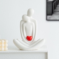 Sculpture artisanale en porcelaine blanche sur le thème du yoga, ornement artistique moderne et simple, style abstrait, pour salon, entrée, bureau, bien-être