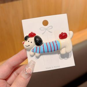 Pinza para el pelo personalizable de moda con diseño de perro <span class=keywords><strong>salchicha</strong></span> y pato, estilo caricatura, para celebridades de internet - Product Image 4