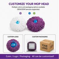 Tête de balai serpillère en microfibre de qualité supérieure à prix d'usine, personnalisable, durable, réutilisable, lavable, tête de balai en fil de microfibre remplaçable