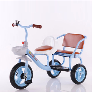 Triciclo Doble para Niños a Precio Económico al por Mayor/ Triciclo Doble para Bebés/ Triciclo Infantil Único de Dos Asientos - Product Image 1