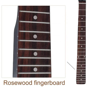 Mástil de guitarra ST de arce negro brillante de 22 trastes con diapasón de palisandro y atornillado - Product Image 5