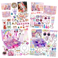 Kotak Kalender Advents Countdown Unicorn Hadiah Perhiasan Riasan Mainan Set Kotak Kejutan Natal Hadiah Liburan Bagian PVC