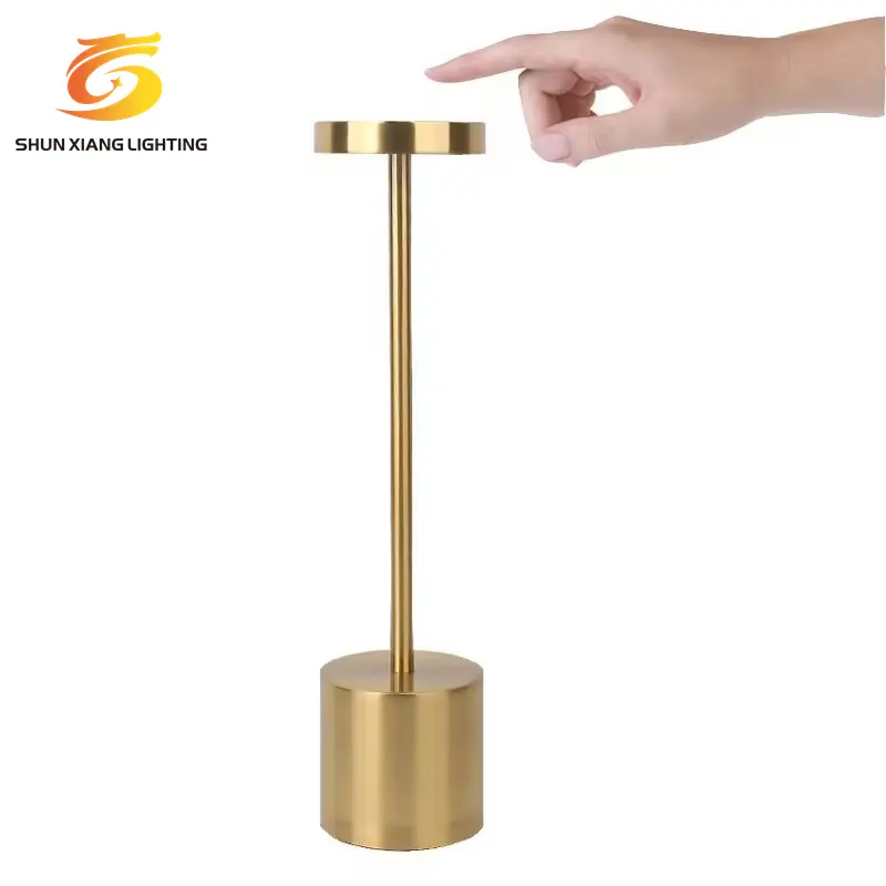 Factory Custom Modern Creative Night Light Metal Table Lamp Dimmable Led Table Light With Charging Base For Bar Mood Light
