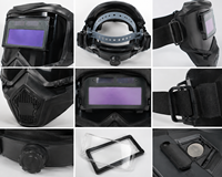 Casque de soudage professionnel à obscurcissement automatique, grande zone de vision, alimenté par énergie solaire, casque de soudage couleur réelle pour MIG TIG MMA