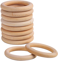 Anillos de Madera Natural Lisos Sin Pintar para Macramé, Conectores para Hacer Joyería, Grabado, Modelo para Colgar en la Pared