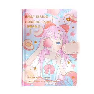 สมุดโน้ตการ์ตูนลายบรอนซ์ขอบสีสันสดใสสำหรับนักเรียนหญิง ขนาด 32k สมุดบันทึกน่ารักสไตล์เจ้าหญิง - Product Image 1