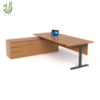 Bureau d'ordinateur debout en forme de L à double moteur électrique IULTRA Design moderne avec fonction réversible pour des configurations d'angle flexibles