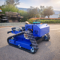 Livraison Gratuite Tondeuse Robot RC sur Chenilles 600mm 21IN à Démarrage Électrique et Essence pour Pentes, Tondeuse à Gazon Télécommandée Économique