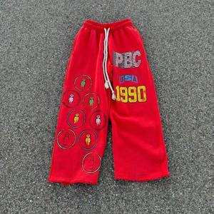 กางเกงวอร์มขาบานสำหรับผู้ชายขาตรงพิมพ์ลายโลโก้ออกแบบได้ตามต้องการ - Product Image 2