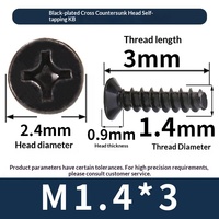 Tornillos KB Negros de Cabeza Plana, Tornillos Autorroscantes de Cabeza Plana, Accesorios de Tornillos Autorroscantes M1/M2/M3/M4