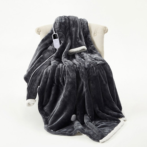 Plaid électrique matelassé en flanelle Sherpa à arrêt automatique avec contrôle de la température pour usage domestique - Product Image 2