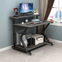 Bureau à domicile petits bureaux d'ordinateur amovibles avec étagère pour moniteur table d'écriture d'étude en bois pour étudiants mini table d'ordinateur portable d'angle