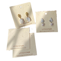 Cartes à Bijoux Personnalisées en Papier Vanille de Haute Qualité, LOGO Personnalisable, 8*8 CM, Crème-Jaune, pour Boucles d'Oreilles