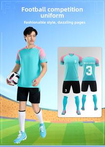 Adulto e Infantil Uniforme de Futebol Verão Correndo Treinamento Jersey Planície Estudante Homens Competição Sports Set Vestuário - Product Image 6