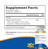 Capsules d'huile d'ail en gélules molles, source directe usine, marque privée OEM, soutient la santé immunitaire des adultes, complément de haute qualité