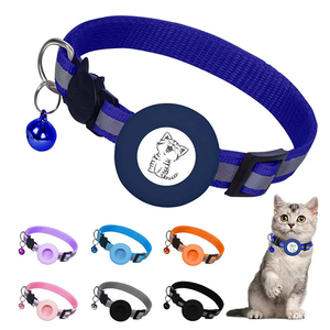 Prix bon marché 2025 <span class=keywords><strong>chat</strong></span> de compagnie réfléchissant avec collier en nylon Bell Tracker pour colliers en silicone Airtag - Product Image 1