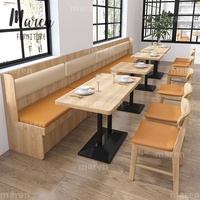 Sièges et tables personnalisés pour la restauration rapide, ensemble de meubles de restaurant, banquettes en bois, table et chaises de salle à manger, ensembles de restaurant