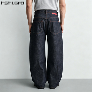 Pantalones Vaqueros Oem Odm Balloon Jeans de Mezclilla Indigo de Alto Gramaje, de Pierna Ancha, Holgados, Cónicos, con Lavado Vintage, Venta al por Mayor a Granel - Product Image 2