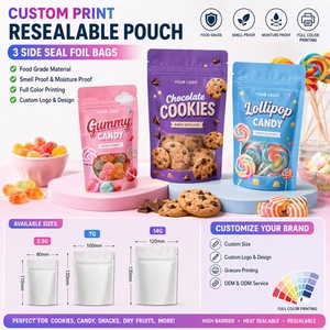 Custom Printed Zipper Packaging <b>Bags</b> <b>Sweets</b> Snacks Candy Ziplock <b>Bags</b> Food Packaging Stand up Pouches with Window - Product Image 1