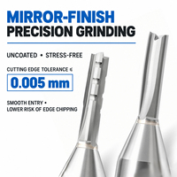 Fraise CNC TCT 3 ou 4 dents, non revêtue, HRA 92, en carbure, finition miroir, brasée sous vide, pour la découpe du MDF, du contreplaqué et du panneaux de particules