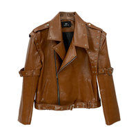 Blouson en cuir pour homme, style motard, tendance, coupe décontractée, court, type aviateur, vente en gros