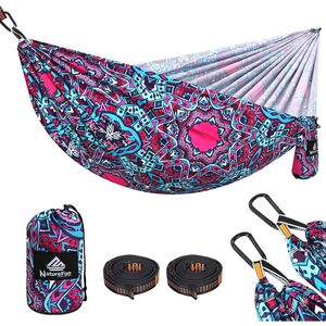 Amaca da campeggio super leggera da viaggio 300kg capacità di carico traspirante ad asciugatura rapida 2 X Carabiners Premium 2 X palestra in Nylon - Product Image 1