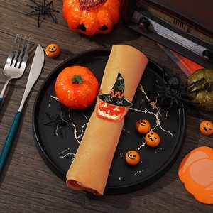 Halloween Pumpkin Witch Hat Napkin Rings Metal Napkin Holders For Hotel Restaurant Dinner <b>Table</b> Halloween Party <b>Table</b> Decoration - Product Image 4