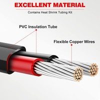 Câble en cuivre étamé à 2 conducteurs 8 12 AWG 12V basse tension en PVC pour éclairage automobile, marine et LED 100 pieds
