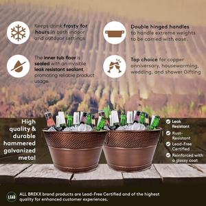 Cubo galvanizado Cubo de hielo <span class=keywords><strong>Taberna</strong></span> antigua Bebida de <span class=keywords><strong>cobre</strong></span> Cubo de hielo Bañera para fiestas Regalos DE BODA Decoración de granja - Product Image 5