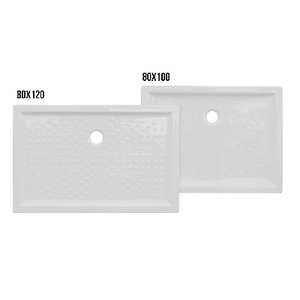 Plato de Ducha Rectangular de Cerámica 80x120 cm H. 6 con Orificio de Drenaje para Baño - Product Image 1