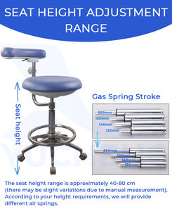 Sedia Ergonomica Professionale per Assistente Dentale, <span class=keywords><strong>Design</strong></span> Ergonomico, Movibile e Regolabile con Bracciolo Singolo per Ospedali e Laboratori - Product Image 3