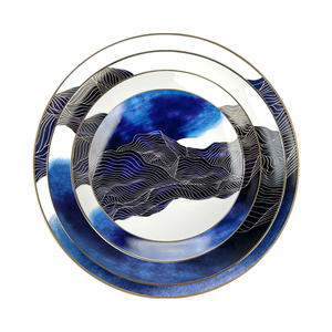 Services de vaisselle en porcelaine fine pour 12 personnes, assiettes de restaurant, assiettes de présentation, assiettes de luxe en porcelaine - Product Image 3