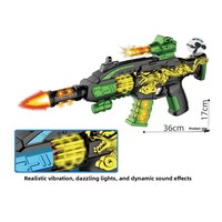 Jouet électrique pour enfants pistolet d'assaut pistolet jouet garçons musique télescopique son et lumière huit tons Vibration mitraillette