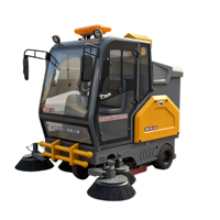Nouvelle balayeuse autoportée électrique commerciale Saivo avec cabine fermée, haute efficacité, autopropulsée, capacité 300L/240L pour